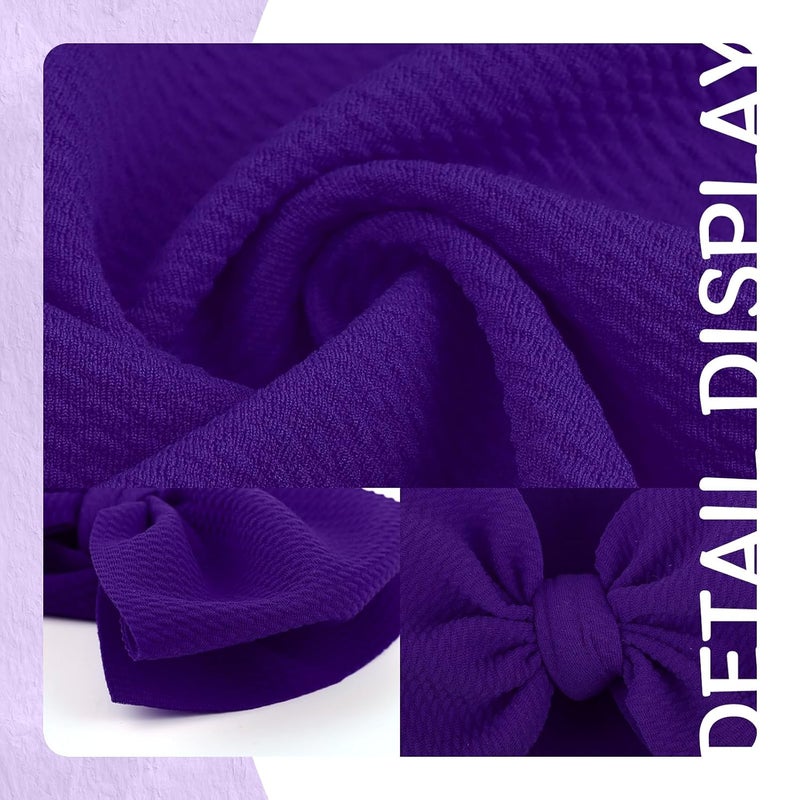 ONENINEDREAM Super Durable Soft Knot Headbands with Hair Bows Infant Toddlers Kids Hair Accessories Violet Purple Headband for Newborn Baby Girls - Image 5